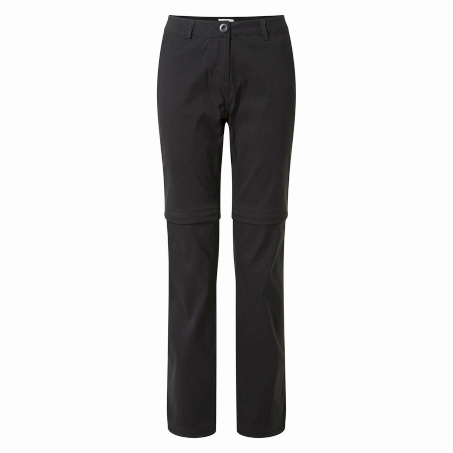 Black Craghoppers Kiwi Pro II Women's Trousers | FPF961ZN