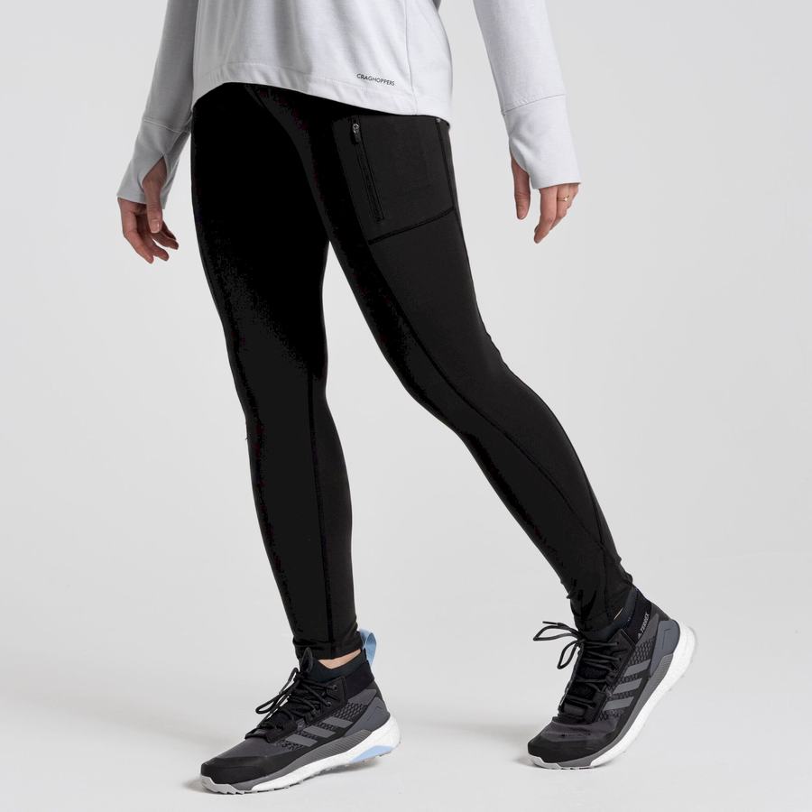 Black Craghoppers Kiwi Pro Women's Leggings | GGS8667OH