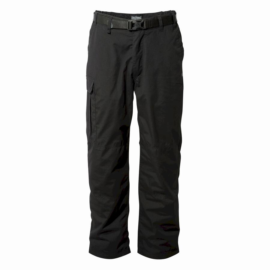 Black Craghoppers Kiwi Winter Lined Men's Trousers | QZN7763KD