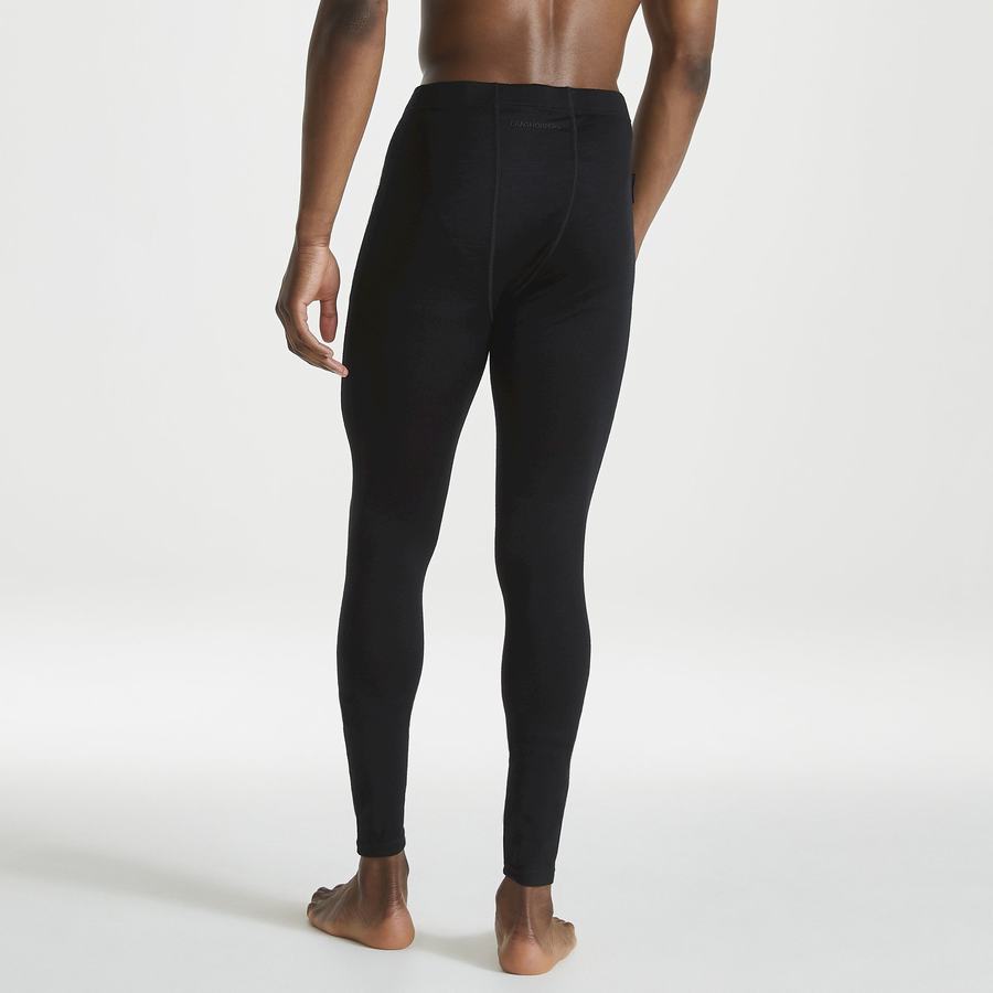 Black Craghoppers Merino Baselayer Men's Trousers | PKL1150WE