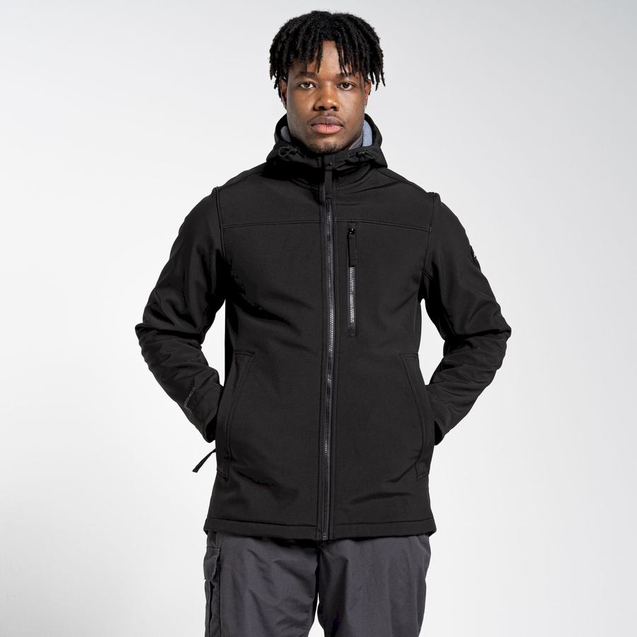 Black Craghoppers Oswin Insulated Hooded Men's Jackets | VLP10030XZ