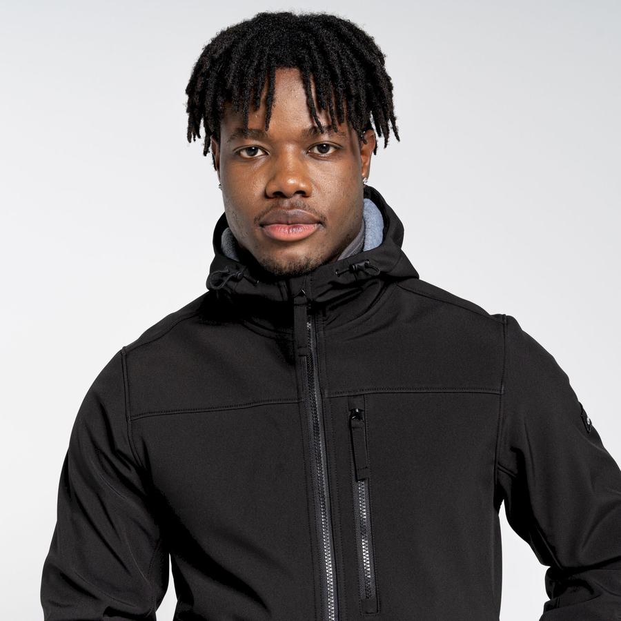 Black Craghoppers Oswin Insulated Hooded Men's Jackets | VLP10030XZ