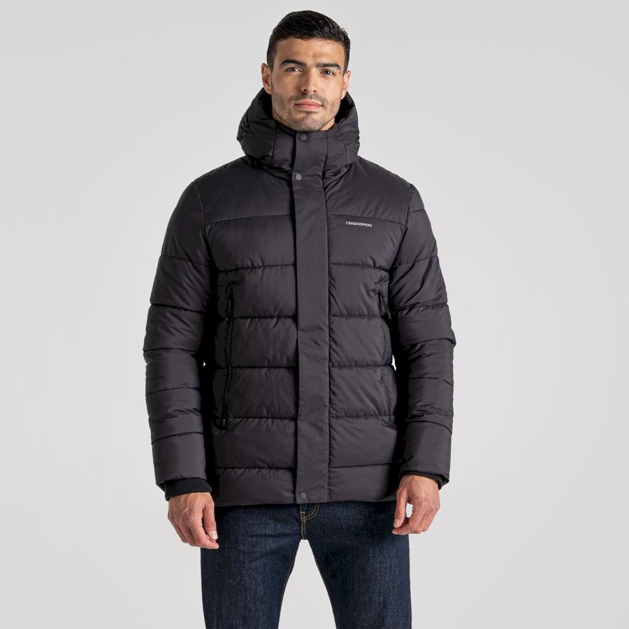 Black Craghoppers Sutherland Insulated Hooded Men's Jackets | VAG565UE