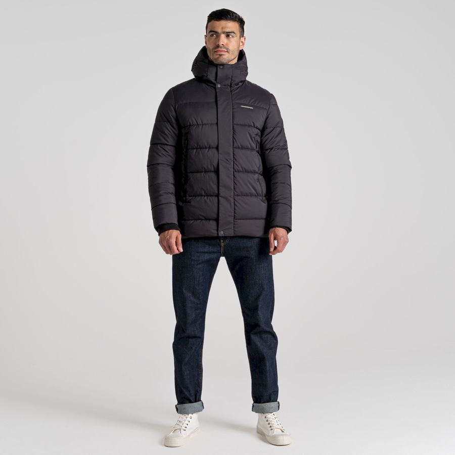 Black Craghoppers Sutherland Insulated Hooded Men's Jackets | VAG565UE