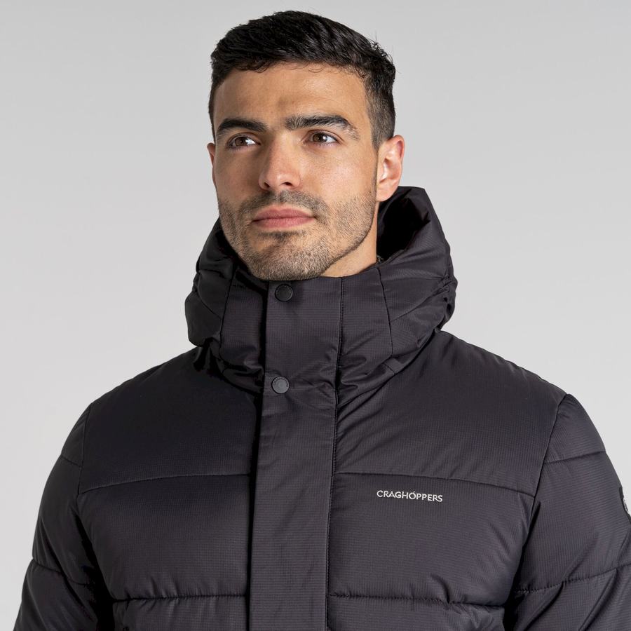 Black Craghoppers Sutherland Insulated Hooded Men's Jackets | VAG565UE