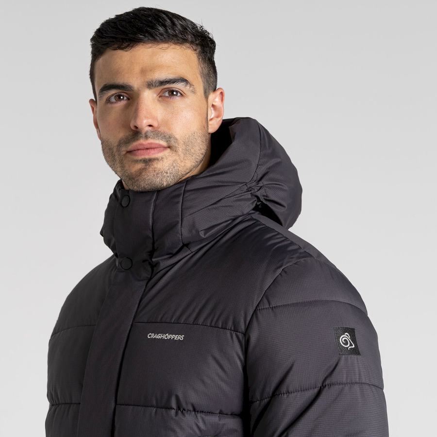 Black Craghoppers Sutherland Insulated Hooded Men's Jackets | VAG565UE