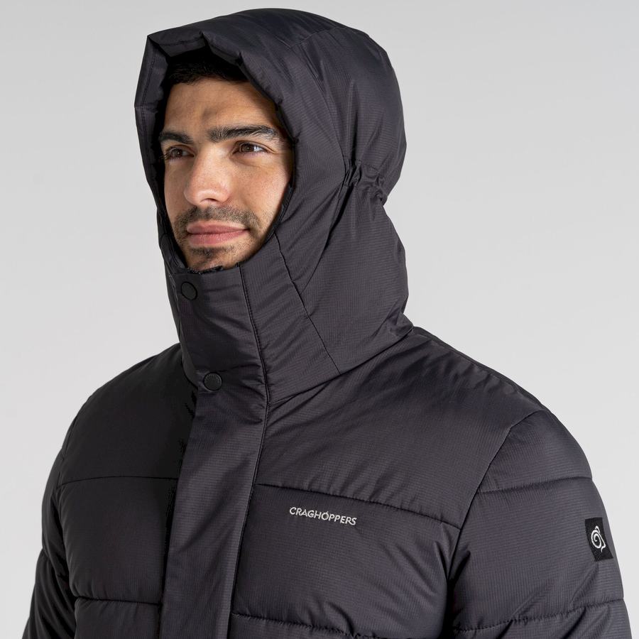 Black Craghoppers Sutherland Insulated Hooded Men's Jackets | VAG565UE