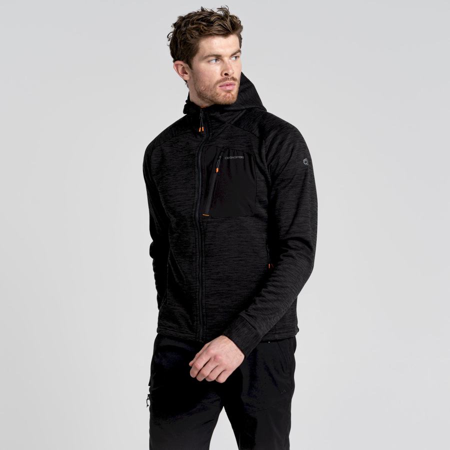 Black Craghoppers Tarbert Hooded Men's Jackets | QED7079XT