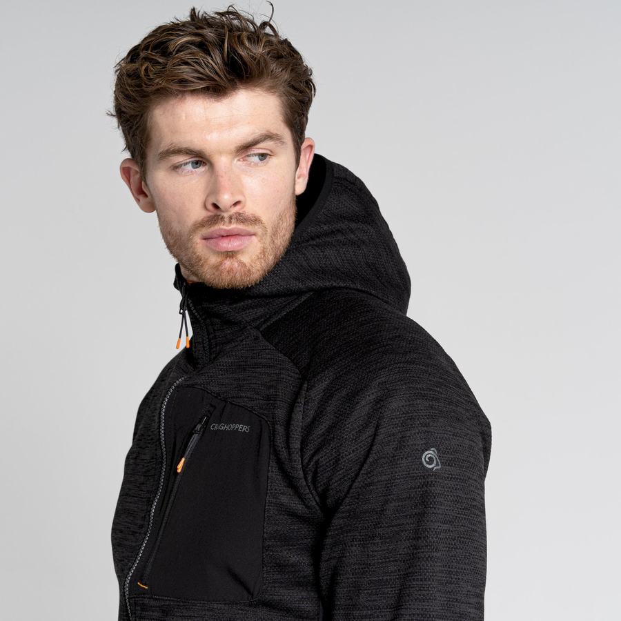 Black Craghoppers Tarbert Hooded Men's Jackets | QED7079XT