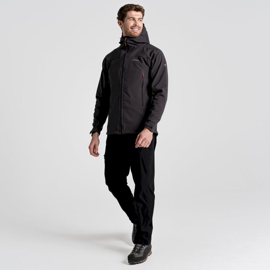 Black Craghoppers Tripp Hooded Men's Jackets | NQH2752JT