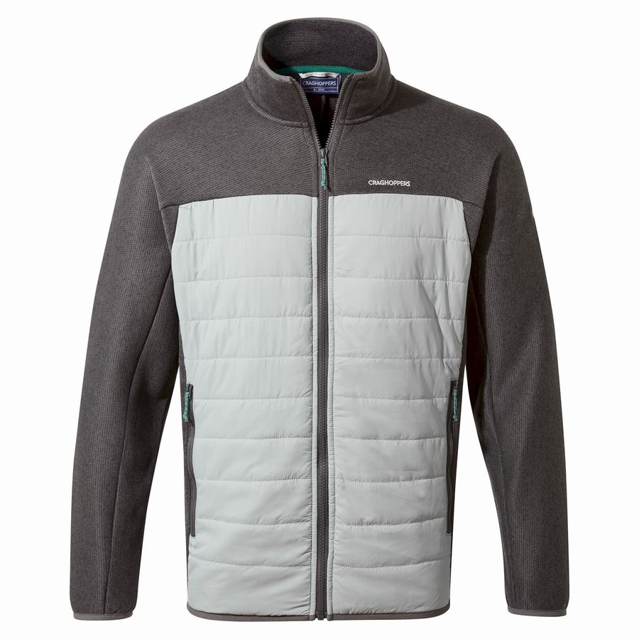 Black Grey Craghoppers Carson Hybrid Men's Jackets | DKT2849JH