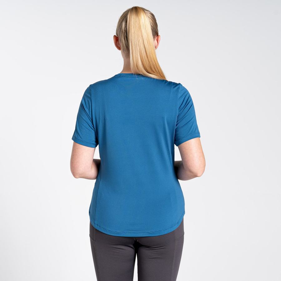 Blue Craghoppers Aliso Short Sleeved Women's T-Shirts | EBK809NL