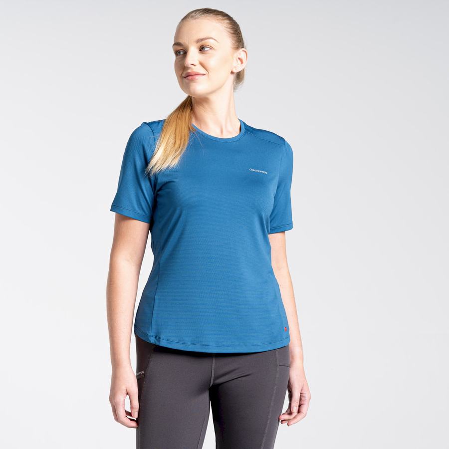 Blue Craghoppers Aliso Short Sleeved Women's T-Shirts | EBK809NL