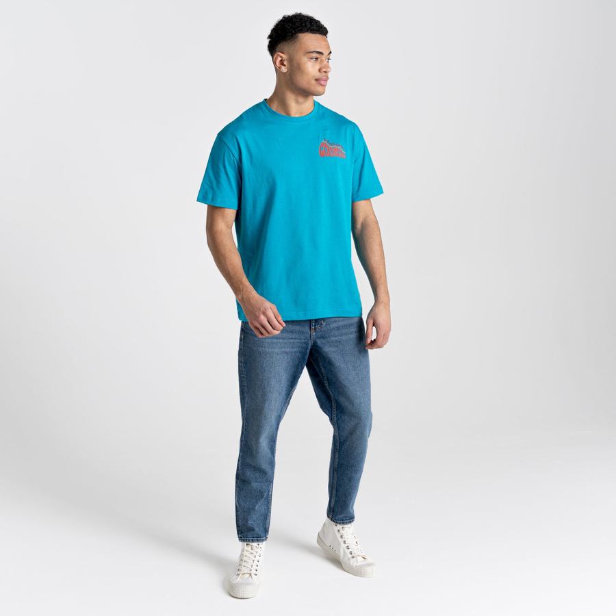 Blue Craghoppers Crosby Short Sleeved Men's T-Shirts | QLT3642IJ