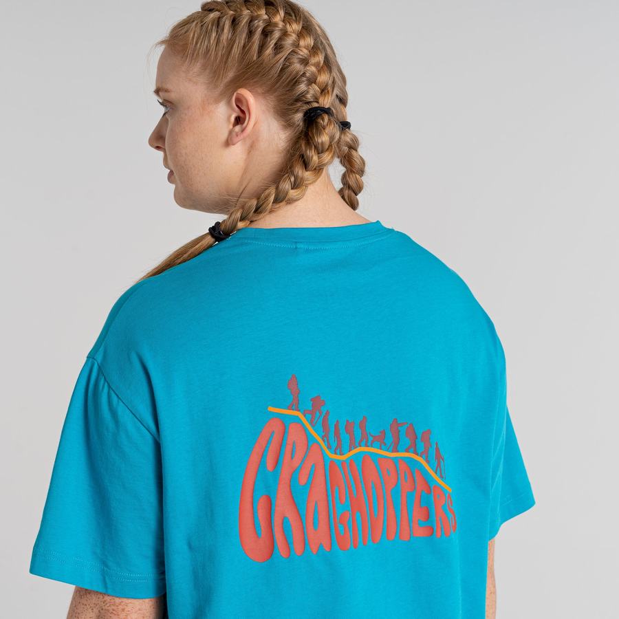 Blue Craghoppers Crosby Short Sleeved Women's T-Shirts | SEH999UJ