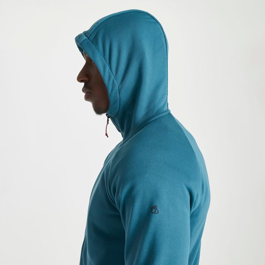 Blue Craghoppers Dynamic Hooded Half Zip Winter Men's Sweaters | RGT4350XZ