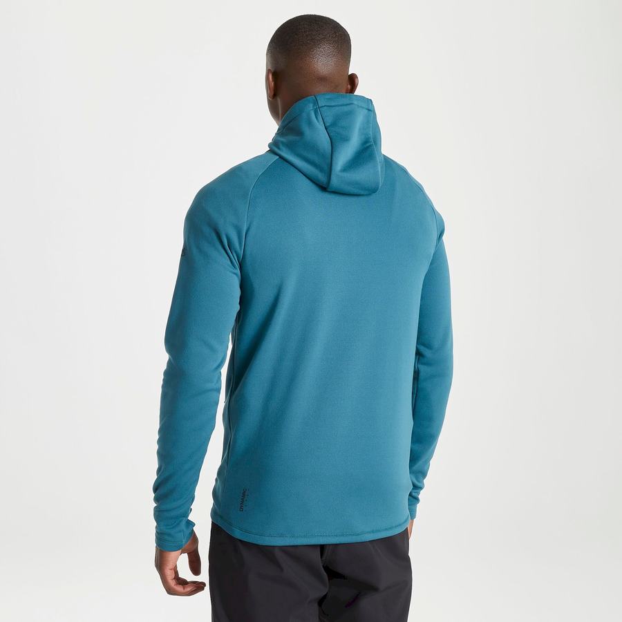 Blue Craghoppers Dynamic Hooded Half Zip Winter Men's Sweaters | RGT4350XZ