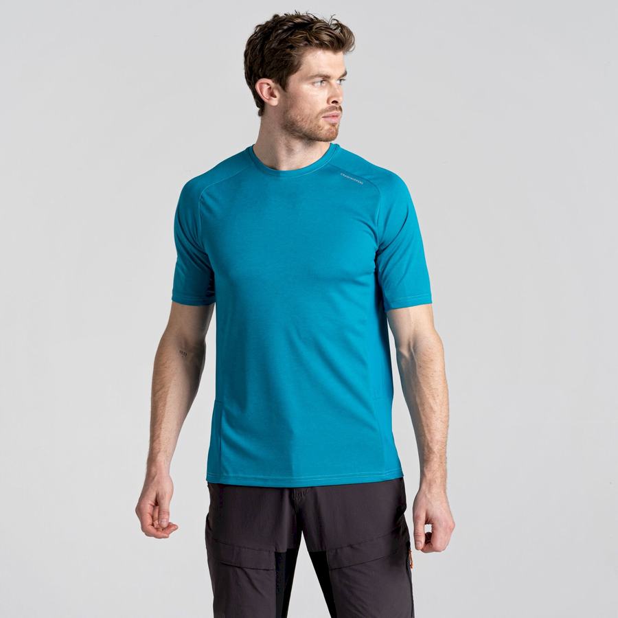 Blue Craghoppers Dynamic Pro Short Sleeved Men's T-Shirts | OOE1935FG