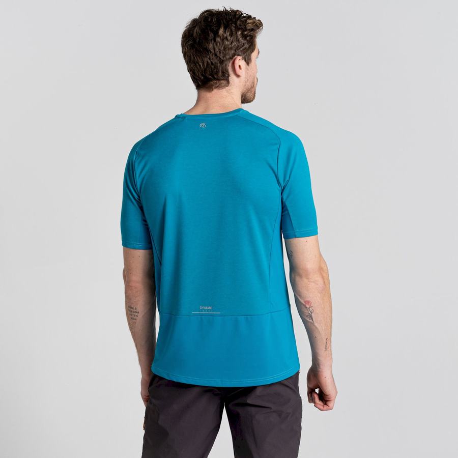 Blue Craghoppers Dynamic Pro Short Sleeved Men's T-Shirts | OOE1935FG