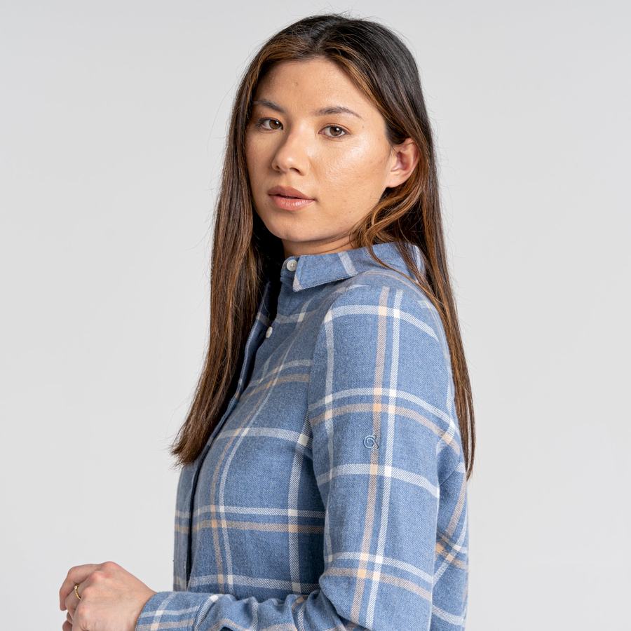 Blue Craghoppers Emie Long Sleeved Women's Shirts | YVP5065PZ