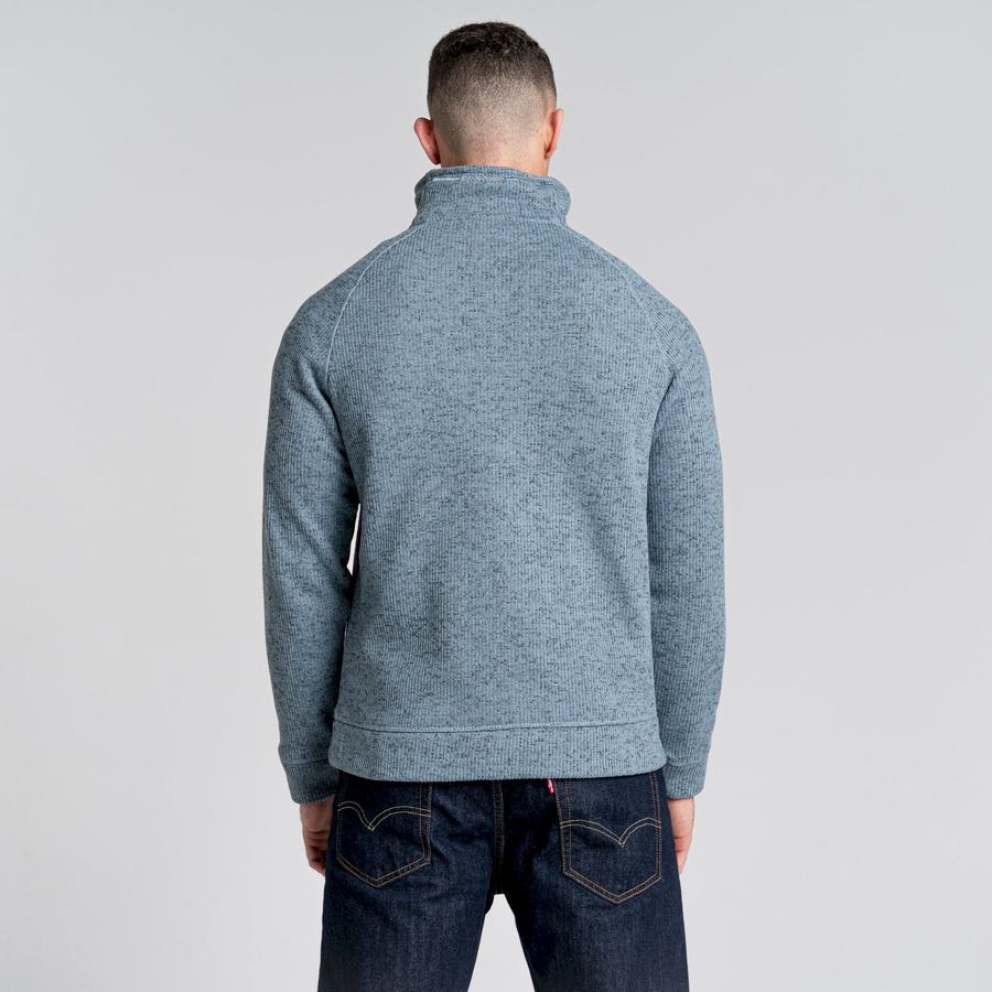 Blue Craghoppers Logan Half Zip Men's Sweaters | YDP7351ZG