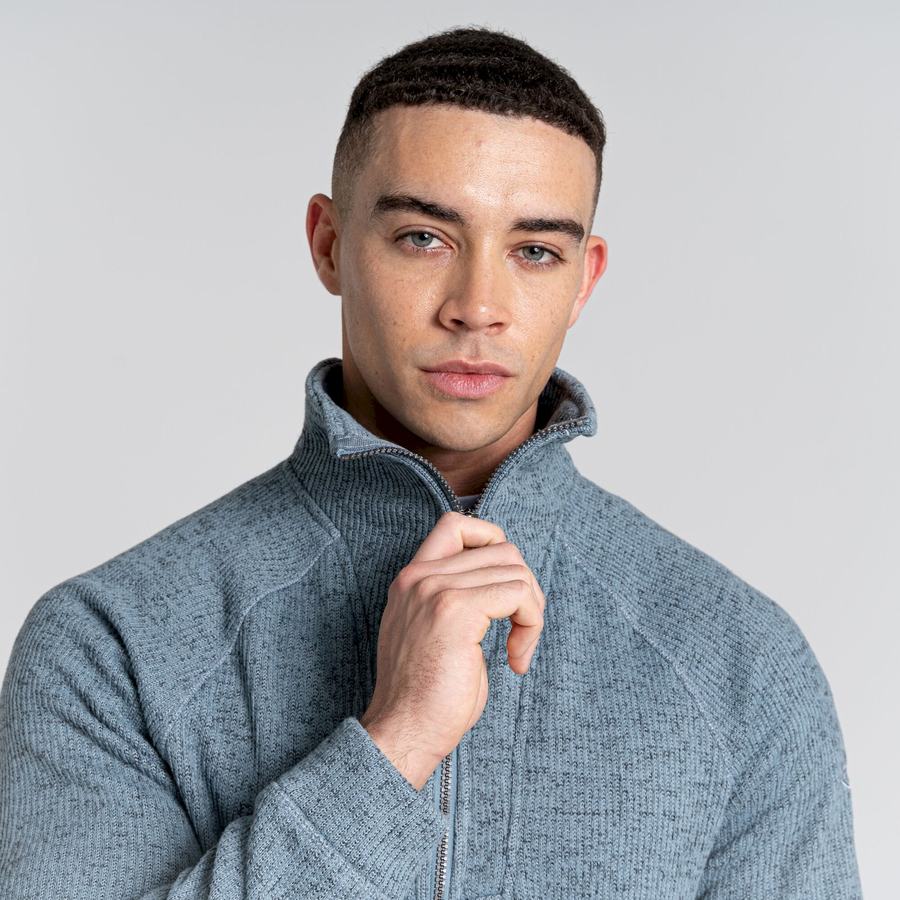 Blue Craghoppers Logan Half Zip Men's Sweaters | YDP7351ZG