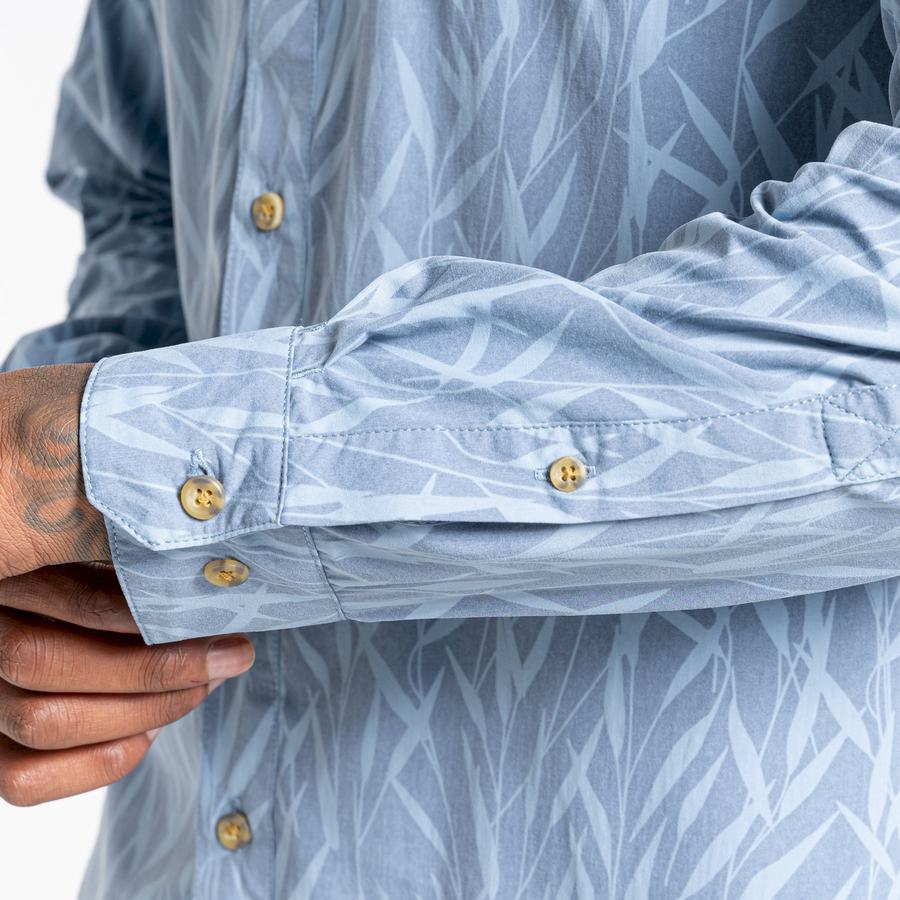 Blue Craghoppers NosiLife Pinyon Long Sleeved Men's Shirts | XJM781IT