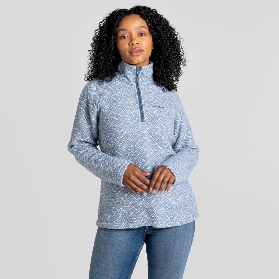 Blue Craghoppers Talladale Half Zip Women's Sweaters | UHI6043QF