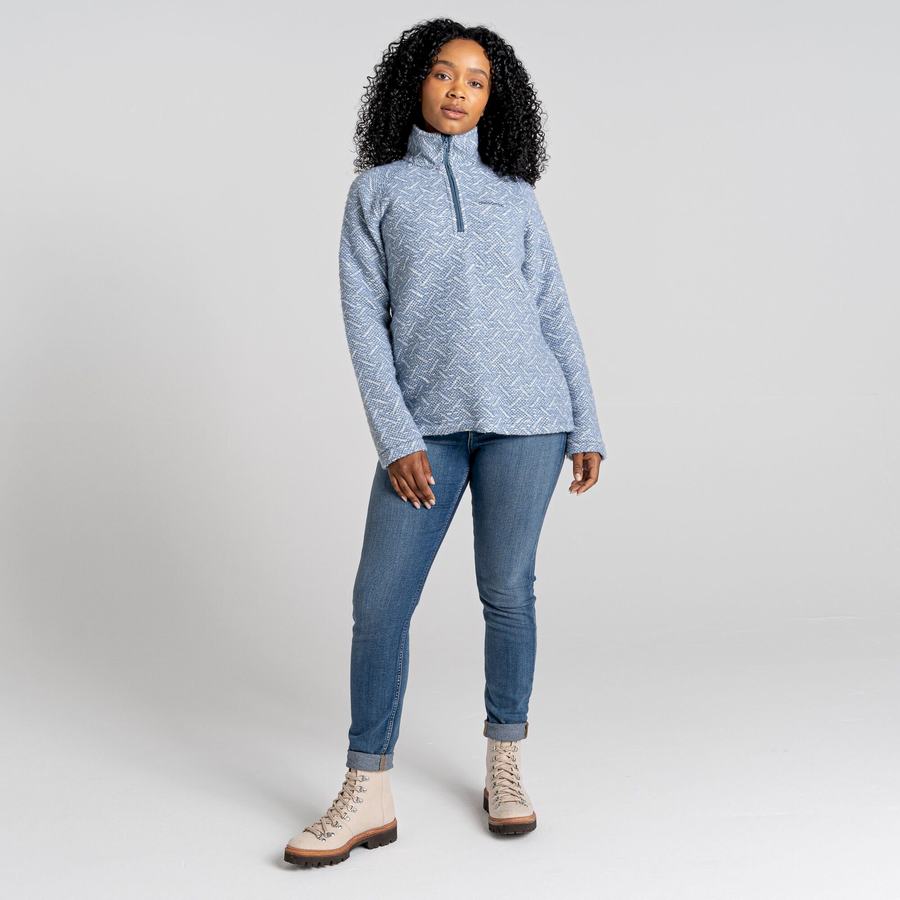 Blue Craghoppers Talladale Half Zip Women's Sweaters | UHI6043QF