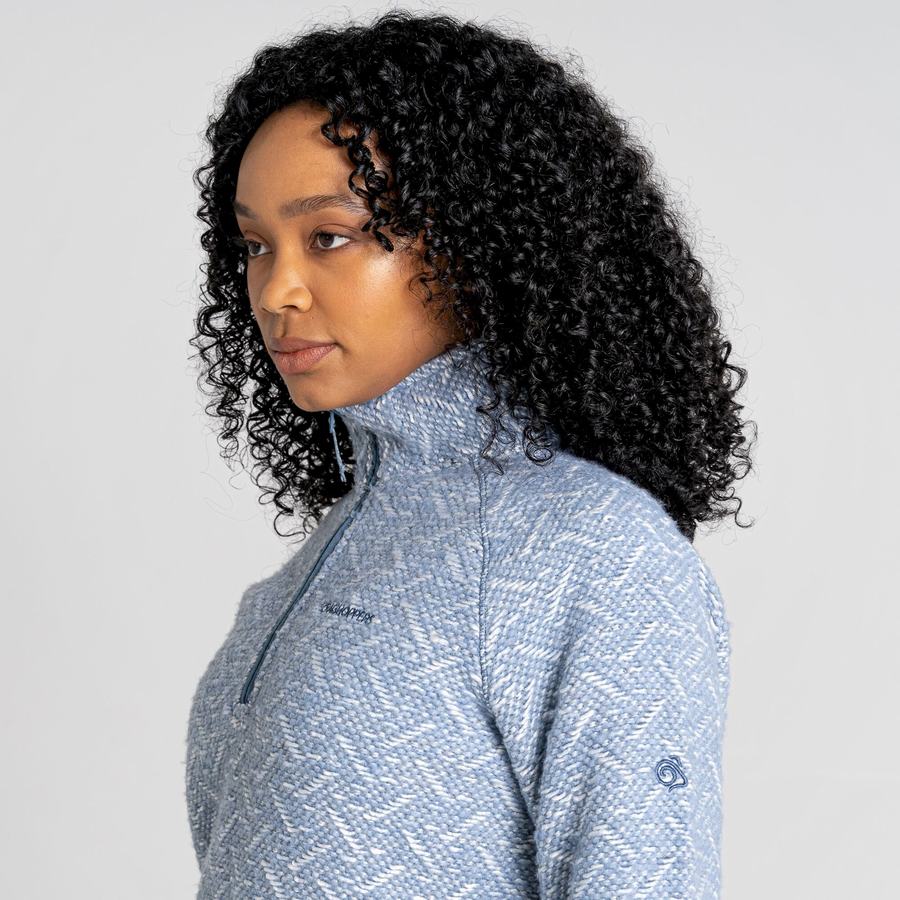 Blue Craghoppers Talladale Half Zip Women's Sweaters | UHI6043QF