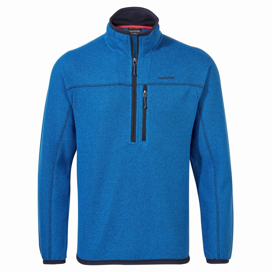 Blue Craghoppers Torney Half Zip Men's Sweaters | EVV4684WR