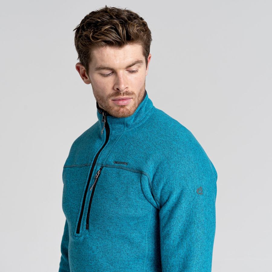 Blue Craghoppers Torney Half Zip Men's Sweaters | LHH1020YA