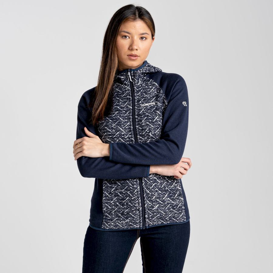 Blue Navy Craghoppers Alliva Hooded Women's Jackets | MHH9342IB