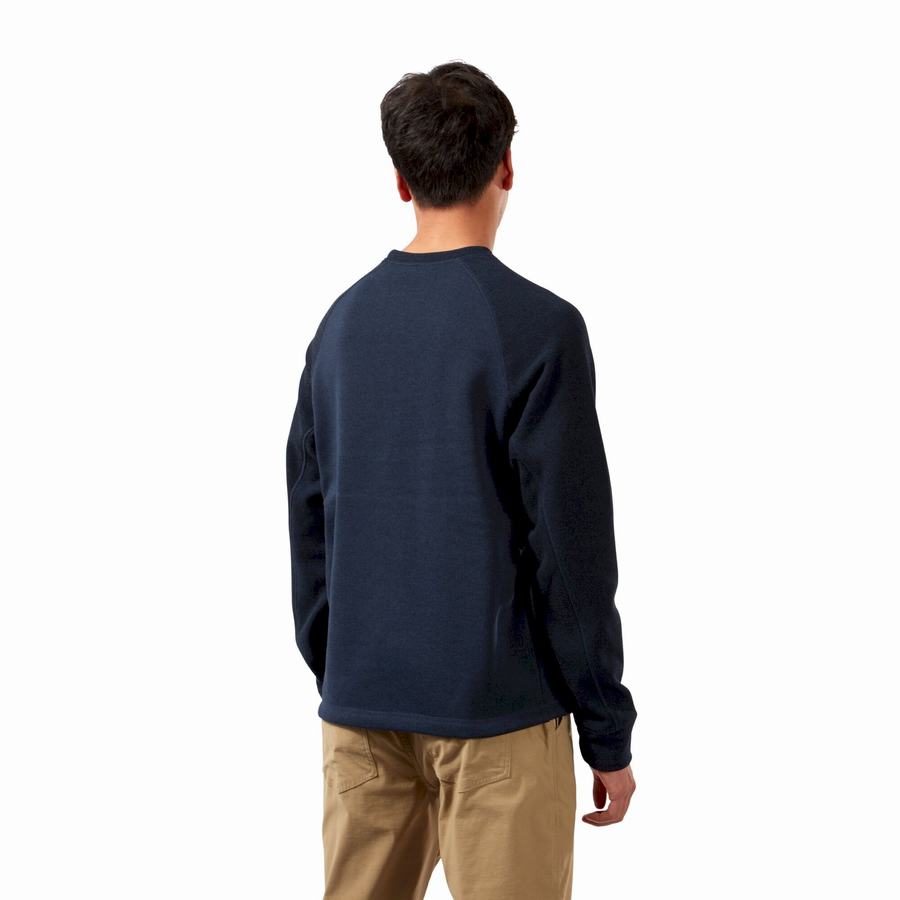 Blue Navy Craghoppers Barker Jumper Men's Sweatshirts | RQL614XE