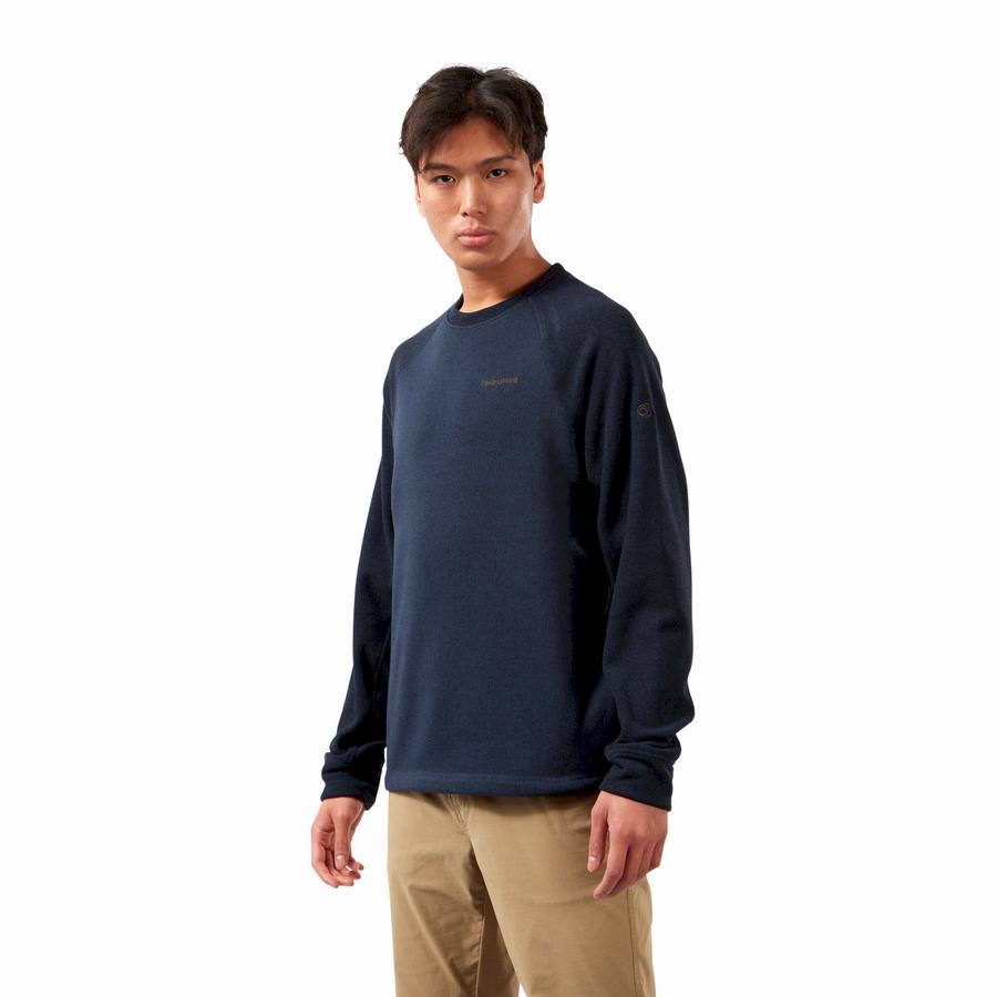 Blue Navy Craghoppers Barker Jumper Men's Sweatshirts | RQL614XE