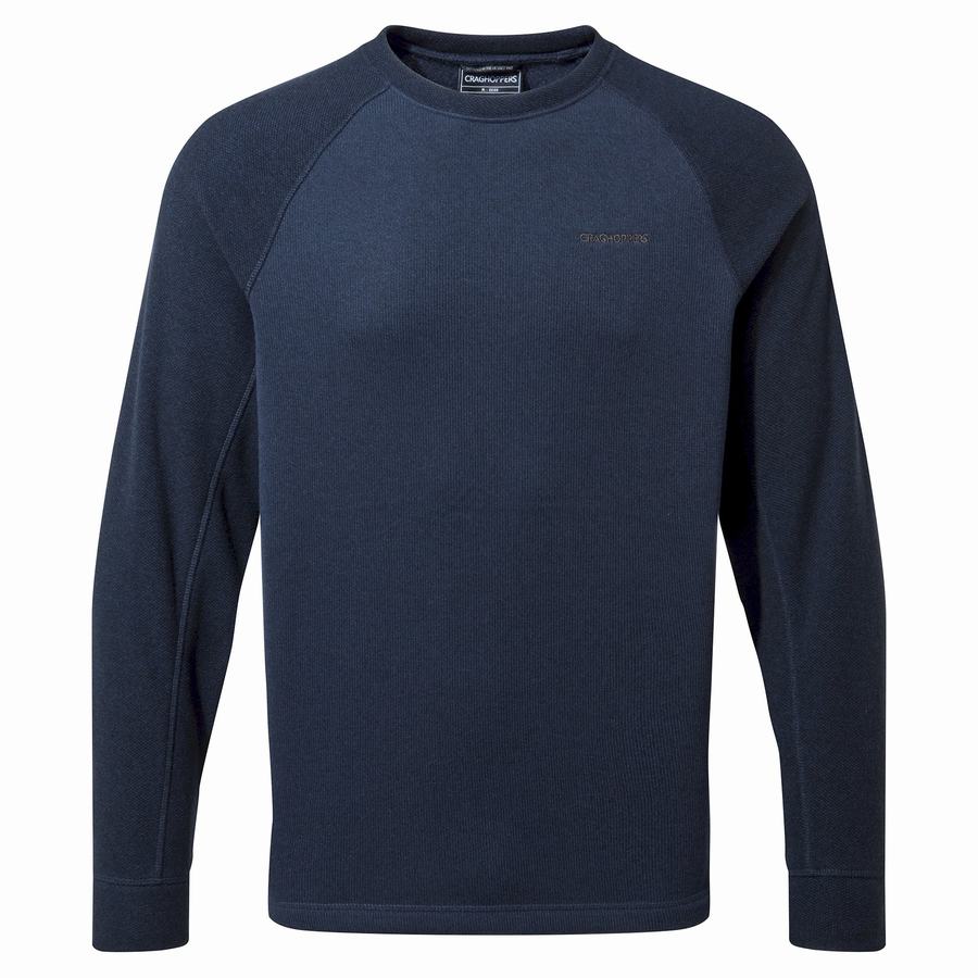 Blue Navy Craghoppers Barker Jumper Men\'s Sweatshirts | RQL614XE