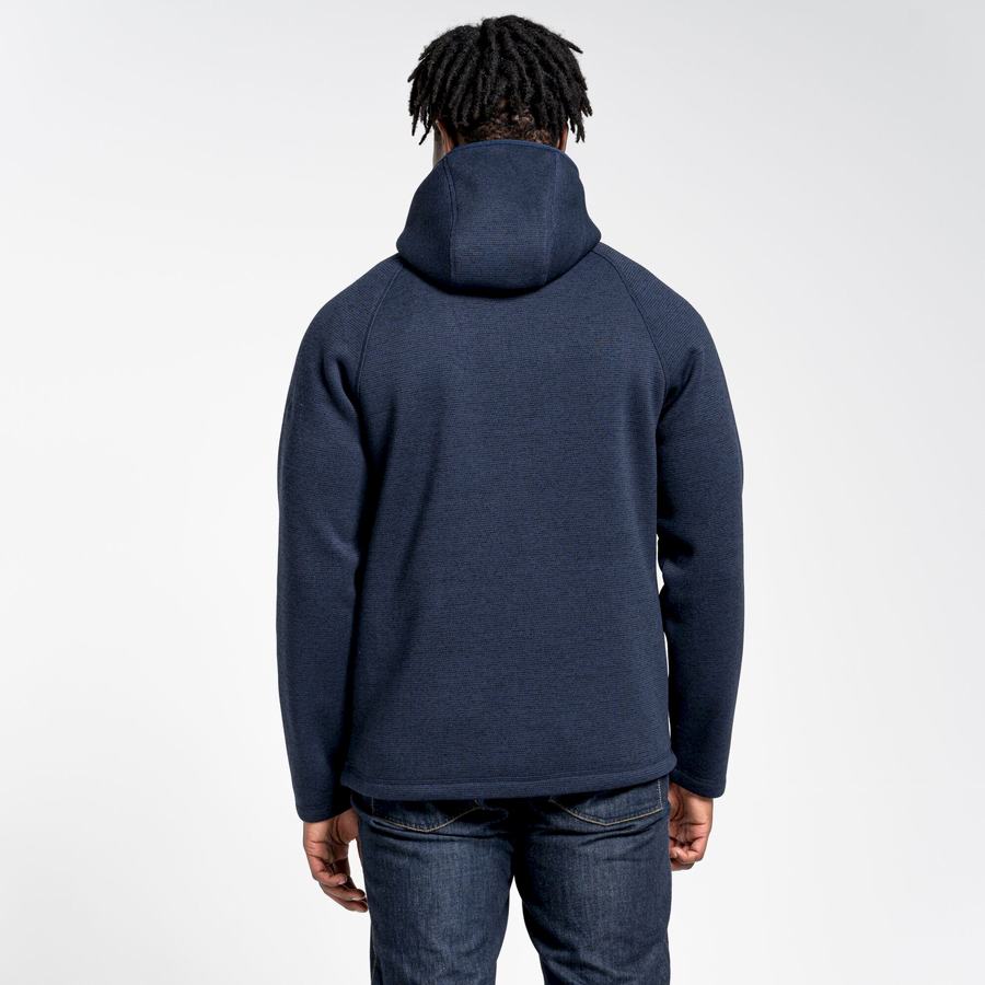 Blue Navy Craghoppers Brayden Hooded Men's Sweaters | BNJ75100JS