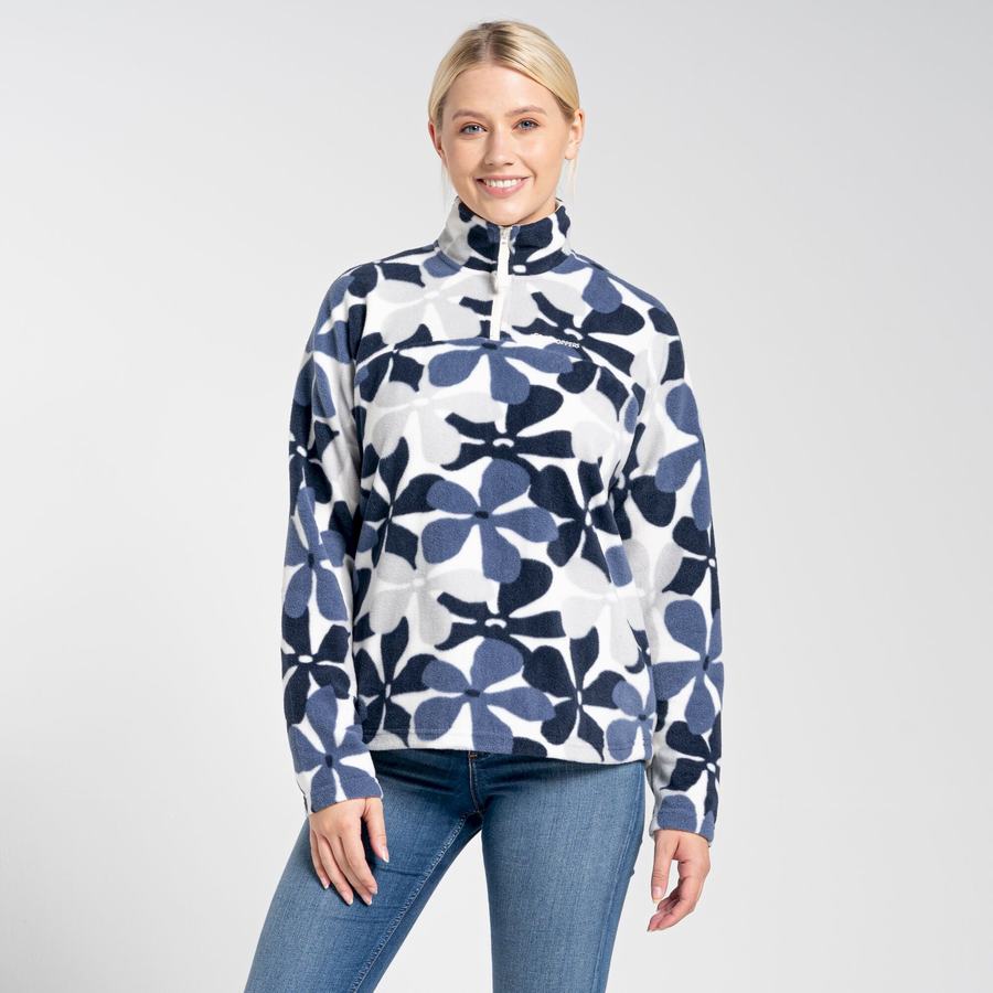 Blue Navy Craghoppers Cabrillo Half Zip Women's Sweaters | WWX7667SJ