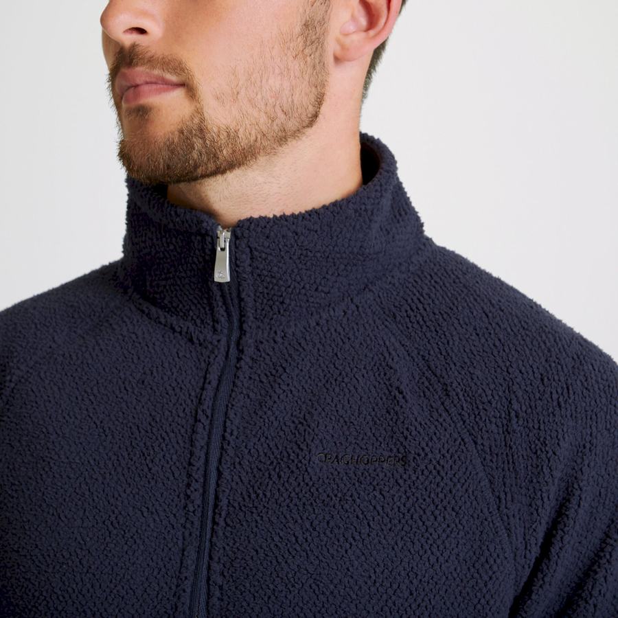 Blue Navy Craghoppers Cason Half-Zip Men's Sweaters | VTO3875FH