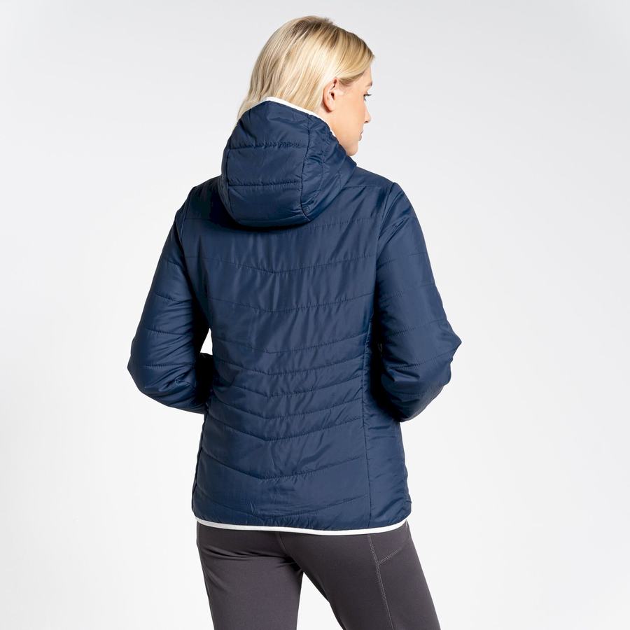 Blue Navy Craghoppers Compresslite VI Hooded Women's Jackets | NQY6170ZQ