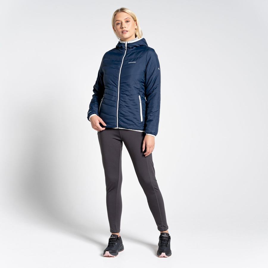 Blue Navy Craghoppers Compresslite VI Hooded Women's Jackets | NQY6170ZQ