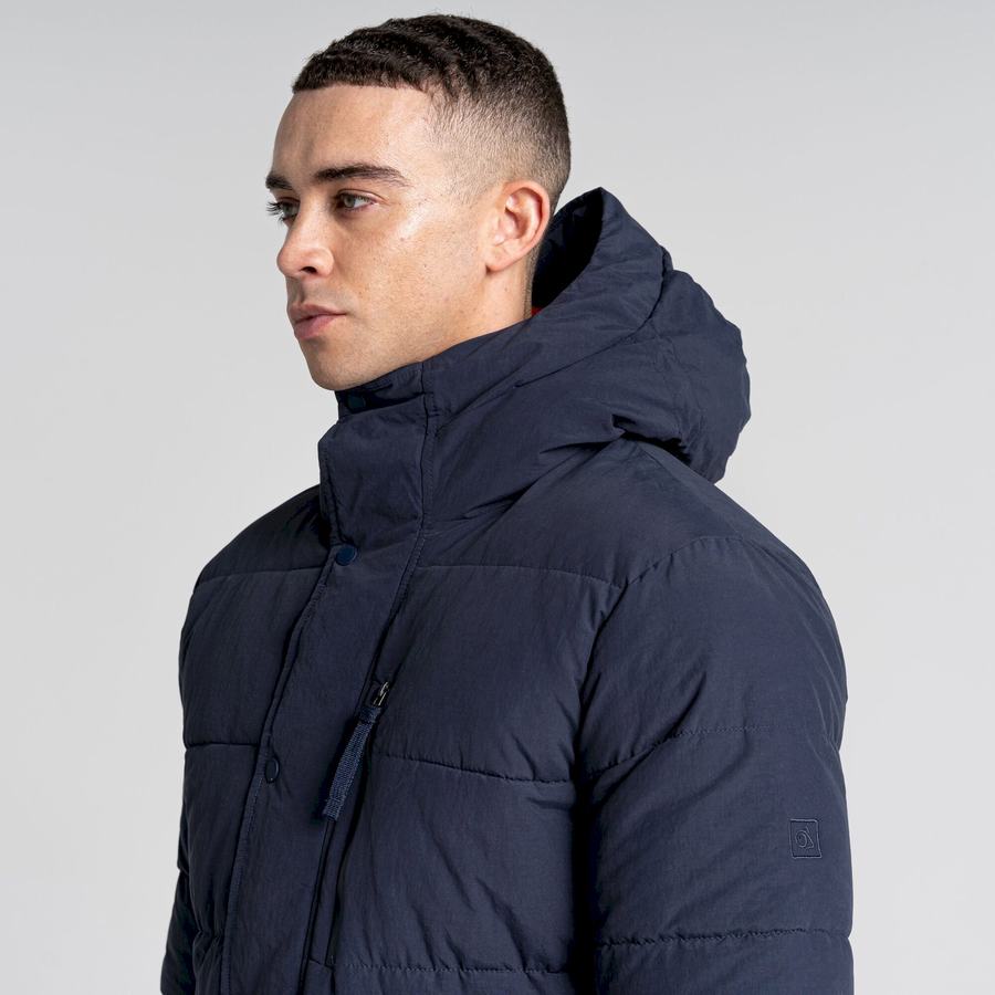 Blue Navy Craghoppers Dunbeath Insulated Hooded Men's Jackets | UPA4062JA