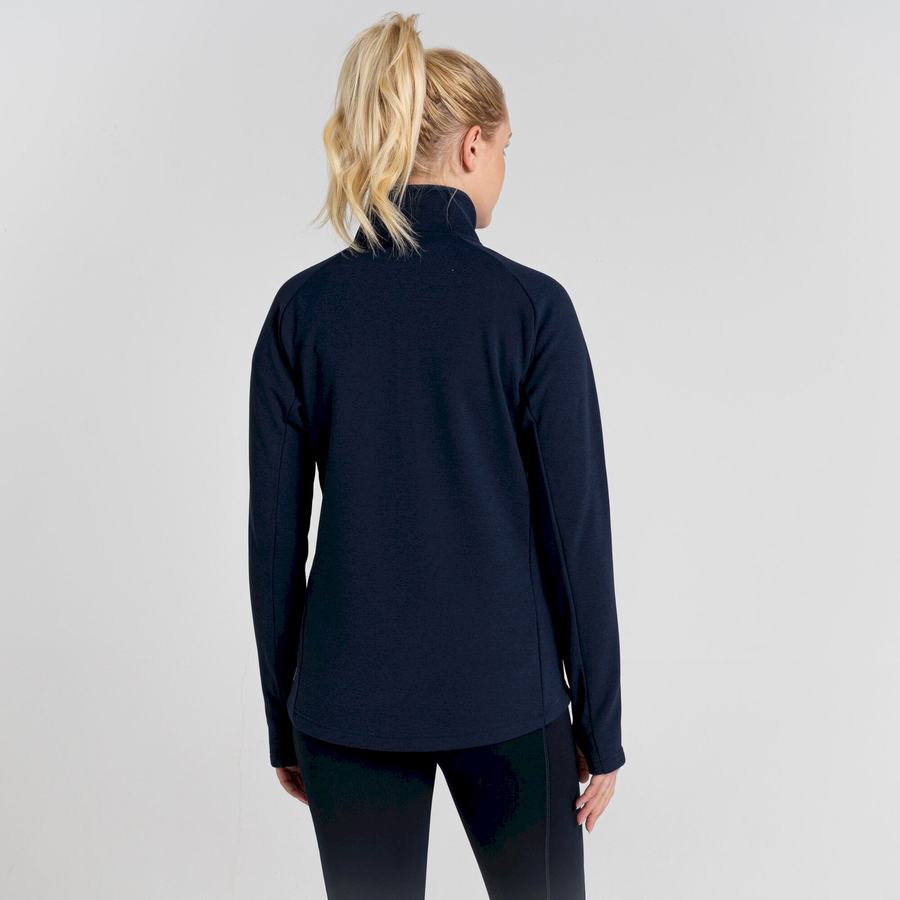 Blue Navy Craghoppers Dynamic Pro Half Zip Women's Sweaters | UPR3921VX