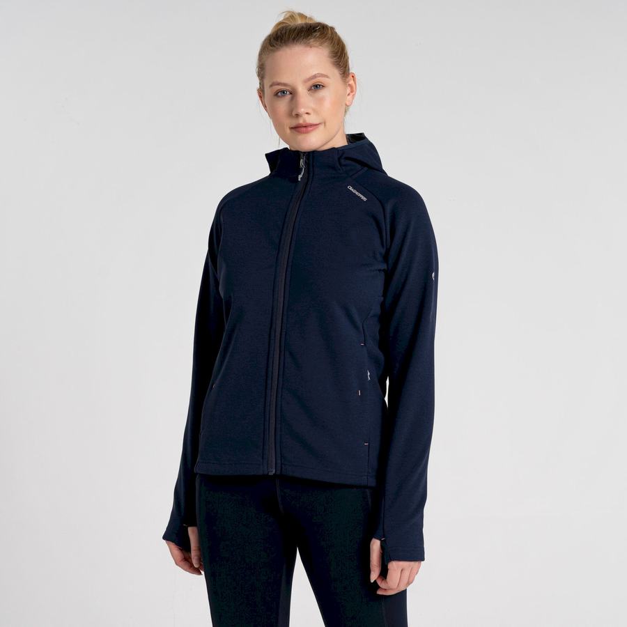 Blue Navy Craghoppers Dynamic Pro Hooded Women's Sweaters | EPE1422OK