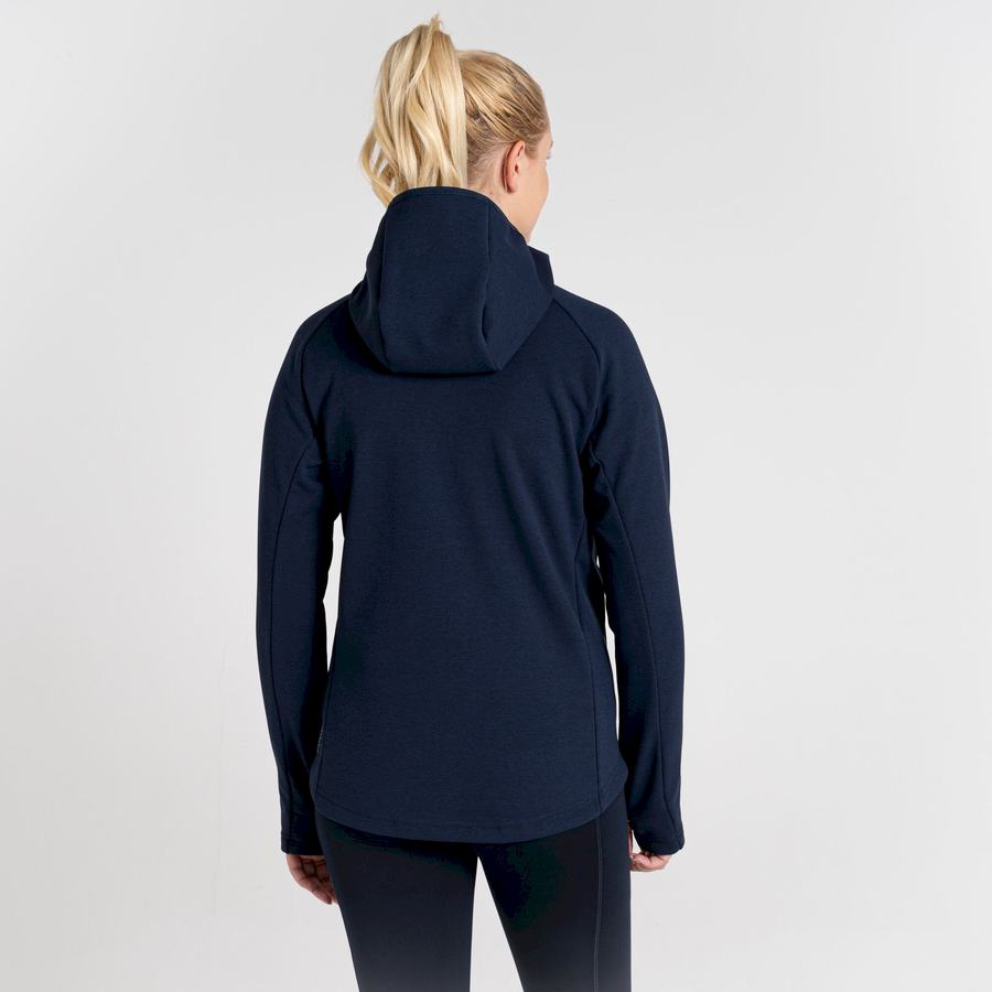 Blue Navy Craghoppers Dynamic Pro Hooded Women's Sweaters | EPE1422OK