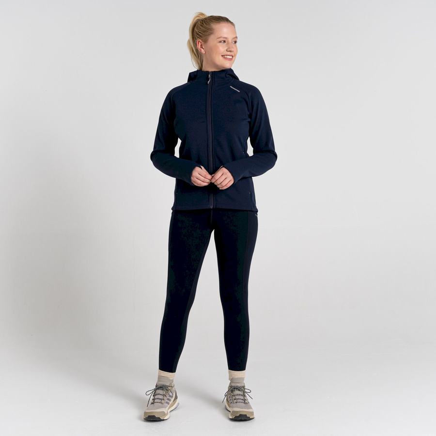 Blue Navy Craghoppers Dynamic Pro Hooded Women's Sweaters | EPE1422OK