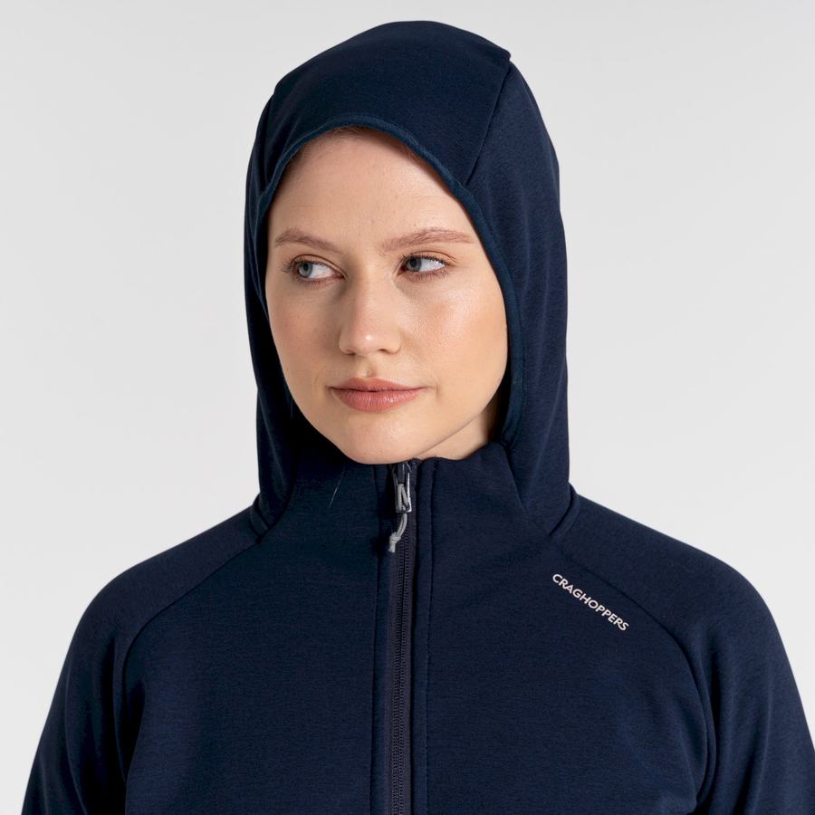 Blue Navy Craghoppers Dynamic Pro Hooded Women's Sweaters | EPE1422OK