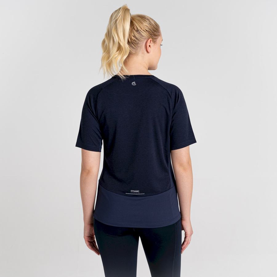 Blue Navy Craghoppers Dynamic Pro Short Sleeve Women's T-Shirts | WAV1469JV