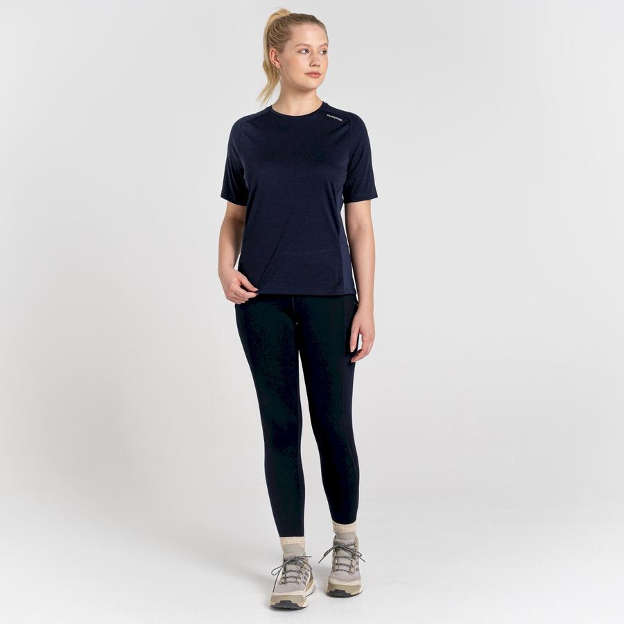 Blue Navy Craghoppers Dynamic Pro Short Sleeve Women's T-Shirts | WAV1469JV