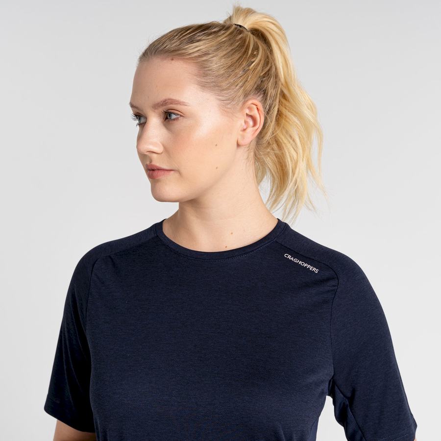 Blue Navy Craghoppers Dynamic Pro Short Sleeve Women's T-Shirts | WAV1469JV